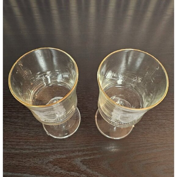 WEATHERFORD Coat of Arms Crystal Etched Family Crest Set of 2, Wine Glass 8 oz - Picture 3 of 5